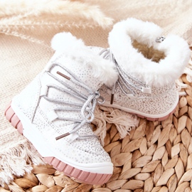 PE1 Botas de nieve cálidas con estrellas blancas de piel blanco 4