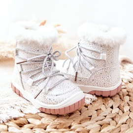 PE1 Botas de nieve cálidas con estrellas blancas de piel blanco 5