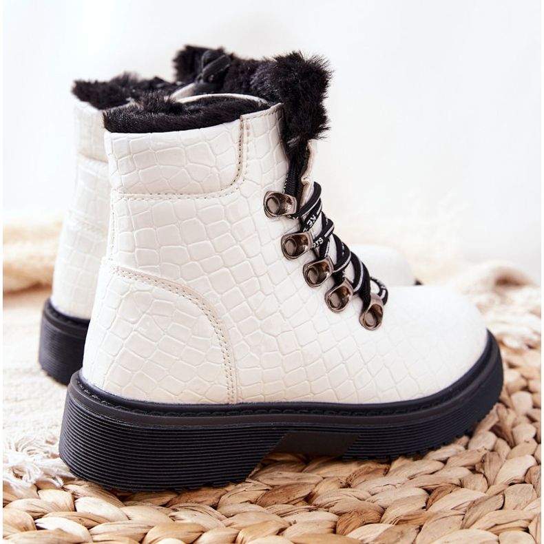 PE1 Botas para niños con aislamiento de piel Blanco Doreen 2