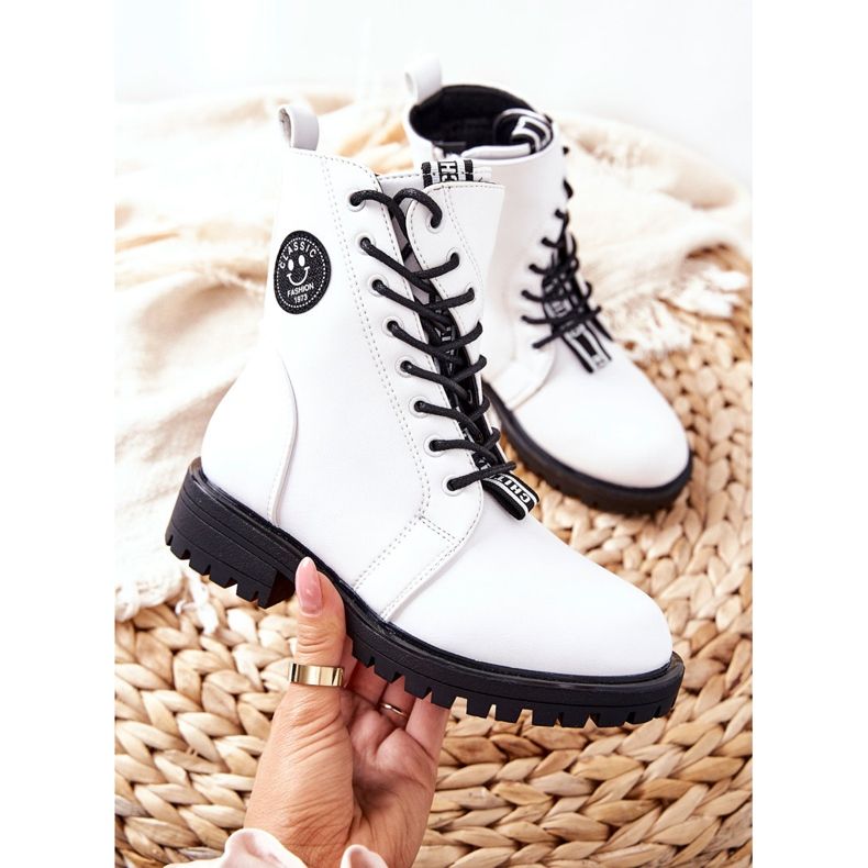 PE1 Botas cálidas para niños Workers White Rosalie blanco 1