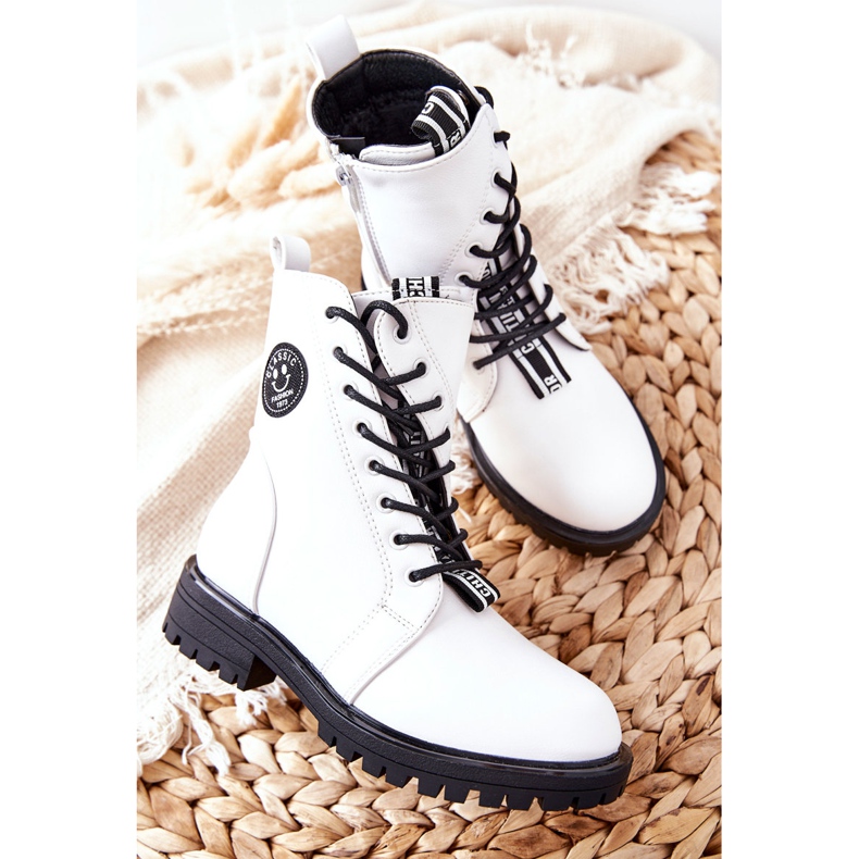 PE1 Botas cálidas para niños Workers White Rosalie blanco 2