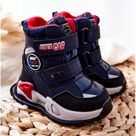 PJ2 Botas de nieve cálidas Botas con Velcro Azul Marino Rizie 1
