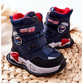 PJ2 Botas de nieve cálidas Botas con Velcro Azul Marino Rizie 3