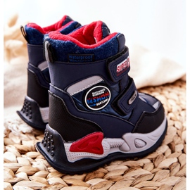 PJ2 Botas de nieve cálidas Botas con Velcro Azul Marino Rizie 5
