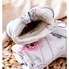 PJ2 Botas de nieve cálidas para niños con cremallera Laoth blanco plateado 7