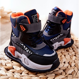 PJ2 Botas Calientes Con Velcro Azul Marino-Gris Darel negro naranja 4