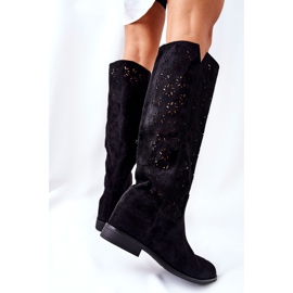 PG1 Botas caladas sobre una cuña negra oculta Lara negro 2 PG1 Botas caladas sobre una cuña negra oculta Lara negro 2