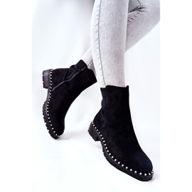 Botas negras de ante Venie con perlas negro 3