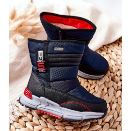 PJ2 Botas de nieve altas cálidas para niños Leoth azul marino 3