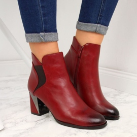 Botas sobre poste decorativo, aislado Jezzi W JEZ251A burdeos negro rojo 7