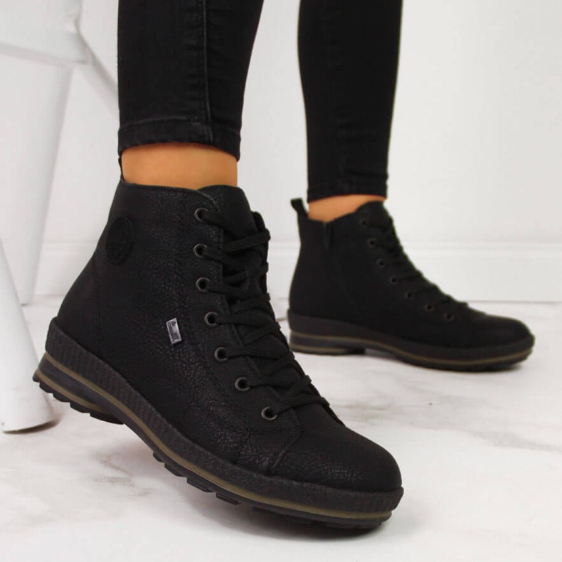 Rieker W Z2400 botas de montaña cómodas negras negro 1
