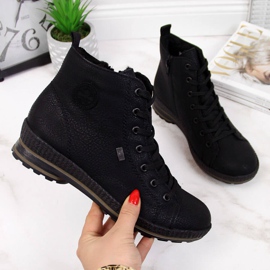 Rieker W Z2400 botas de montaña cómodas negras negro 2