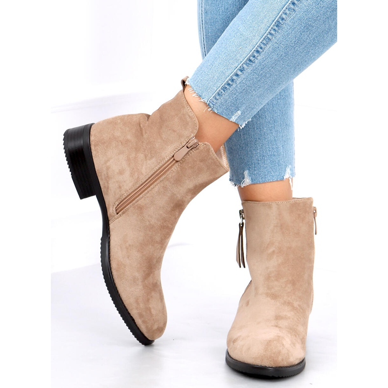 Botas Isabel de gamuza Khaki beige 2