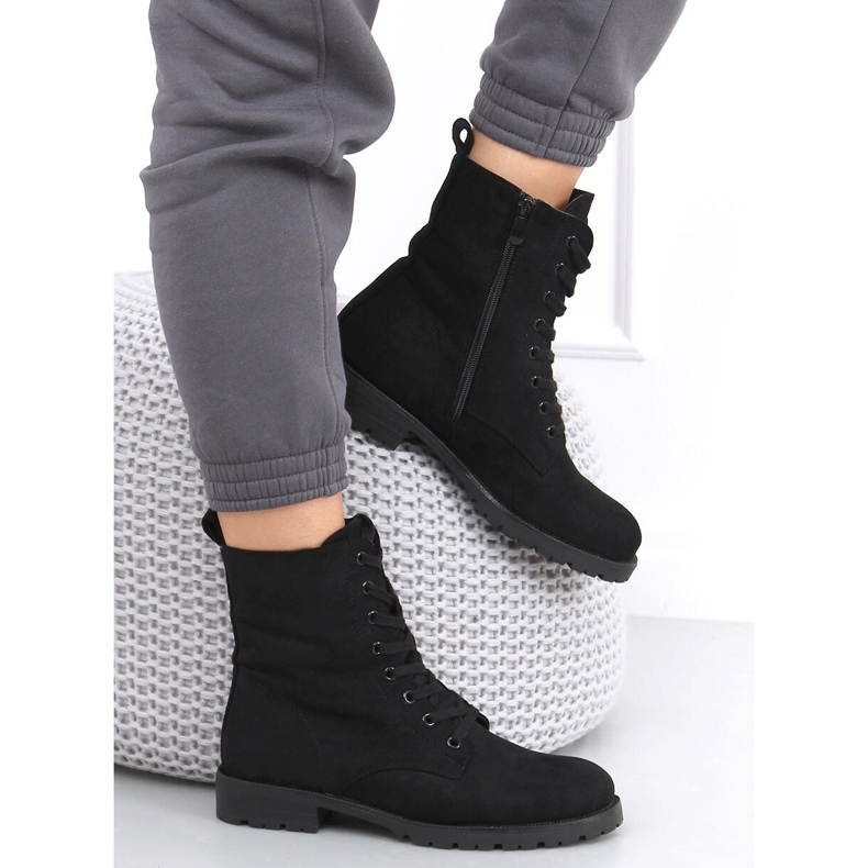 Trabajadores con cordones de Bente Black negro 1