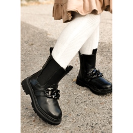 FR1 Botas para niños Warm Black Hinea Chain negro 6