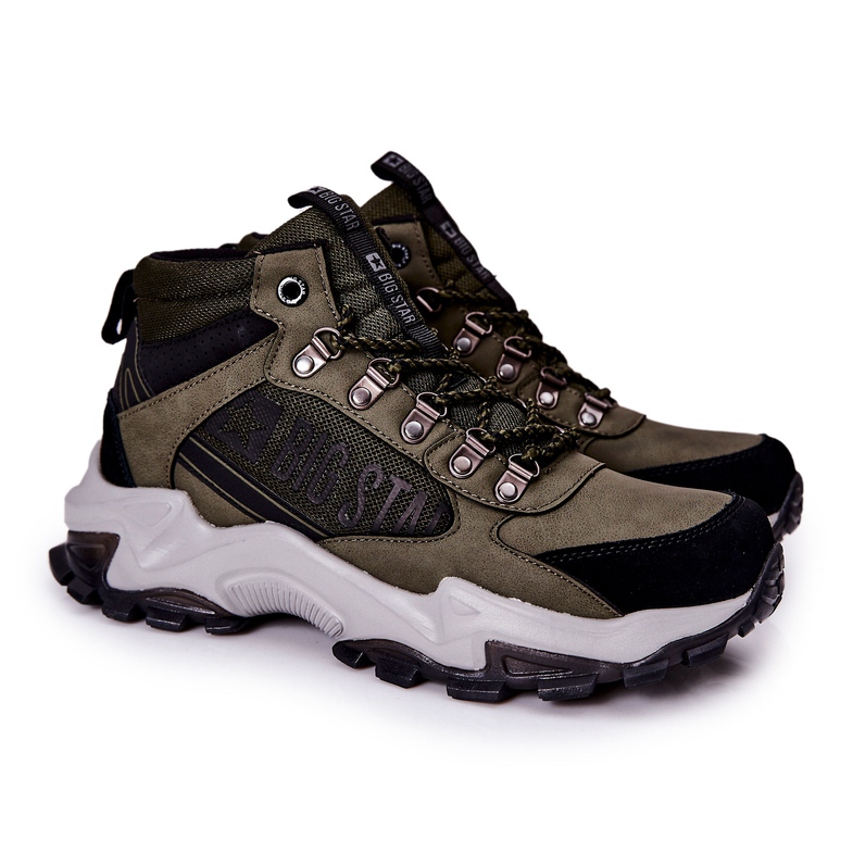 Zapatos Trekking Hombre Big Star II174202 Khaki negro verde 2
