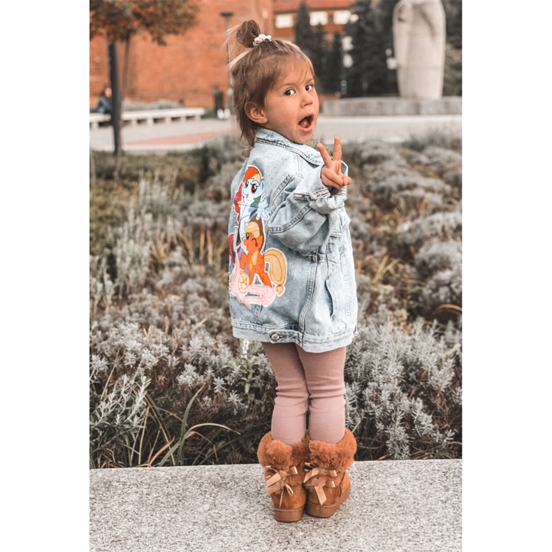 FR1 Botas cálidas para niños con lazos D.Khaki Funky botas de nieve marrón 4