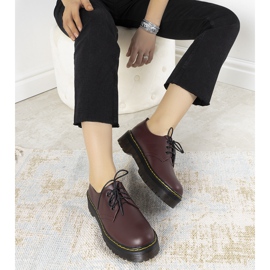 Zapatos brogue granate sobre suela ronde gruesa rojo 2