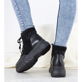 Zapatillas deportivas negras de invierno con motivo animal Miron negro 2
