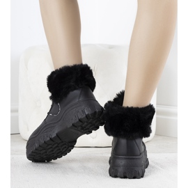 Zapatillas negras con pelo Doreen negro 1