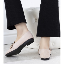 Mocasines beige con adorno Verreau dorado 2