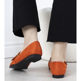 Mocasines naranjas con decoración Verreau dorada 2 Mocasines naranjas con decoración Verreau dorada 2