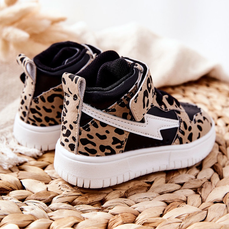 FR1 Zapatillas de deporte altas para niños Bartnie negro y beige blanco marrón 2