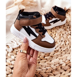 FR1 Zapatillas deportivas altas para niños, blancas y marrones Bartnie blanco marrón negro 4