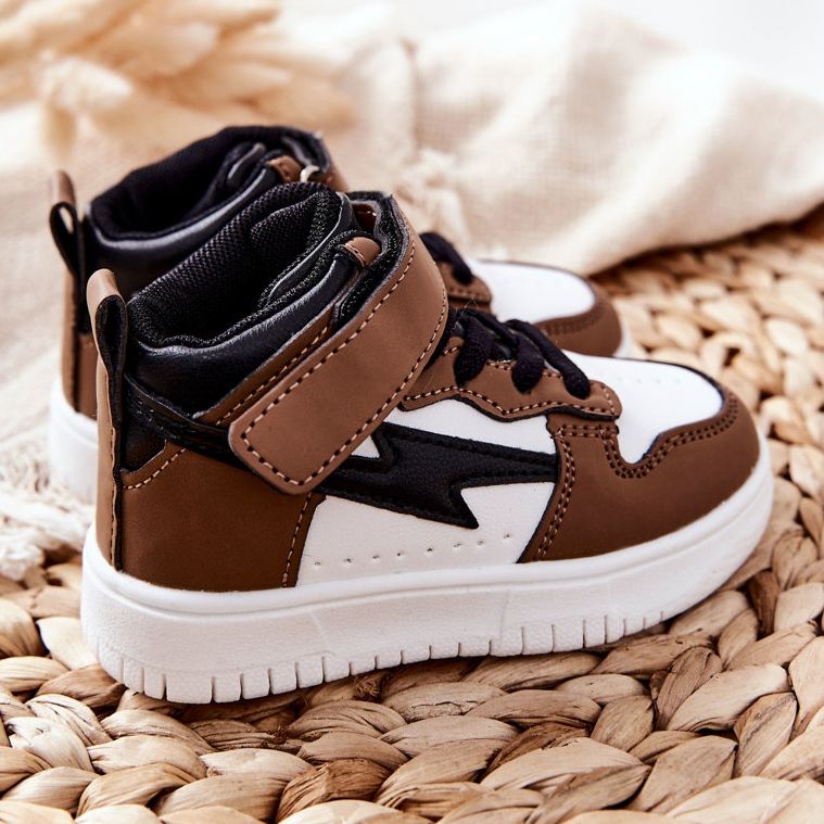 FR1 Zapatillas deportivas altas para niños, blancas y marrones Bartnie blanco marrón negro 2