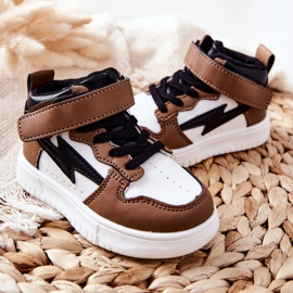 FR1 Zapatillas deportivas altas para niños, blancas y marrones Bartnie blanco marrón negro 5