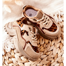 FR1 Zapatillas Deportivas Infantiles Sneakers Beige-Marrón Nila 1