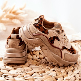 FR1 Zapatillas Deportivas Infantiles Sneakers Beige-Marrón Nila 3