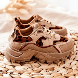 FR1 Zapatillas Deportivas Infantiles Sneakers Beige-Marrón Nila 4