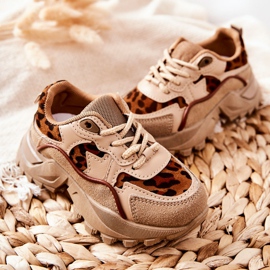 FR1 Zapatillas Deportivas Infantiles Sneakers Beige-Marrón Nila 5