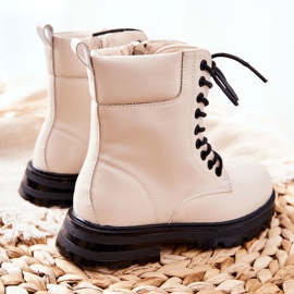 FR1 Botas Clarika Infantiles Clásicas Beige Con Cremallera 1