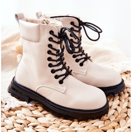 FR1 Botas Clarika Infantiles Clásicas Beige Con Cremallera 6