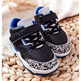 FR1 Zapatillas Deportivas Infantiles Lino Negro y Azul blanco 2