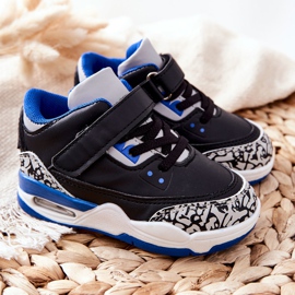 FR1 Zapatillas Deportivas Infantiles Lino Negro y Azul blanco 6