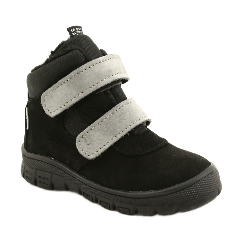 Botas Negras Impermeables con Velcro Mazurek 1360 negro gris 1 Botas Negras Impermeables con Velcro Mazurek 1360 negro gris 1