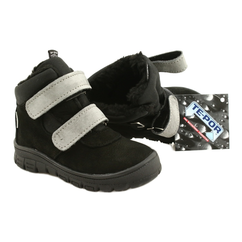 Botas Negras Impermeables con Velcro Mazurek 1360 negro gris 5