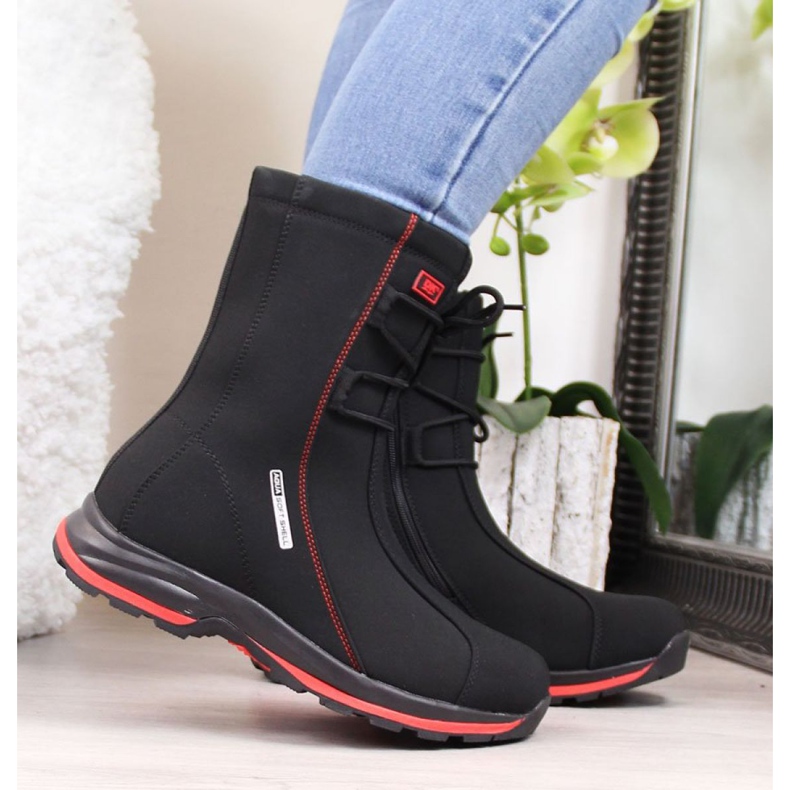 Botas de nieve impermeables atadas Dk W DK15D negro 1 Botas de nieve impermeables atadas Dk W DK15D negro 1