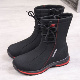 Botas de nieve impermeables atadas Dk W DK15D negro 4