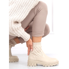 Botas con parte superior acolchada Elin Beige 1