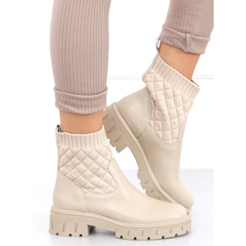 Botas con parte superior acolchada Elin Beige 2