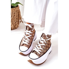 FJ1 Zapatillas registradas en la plataforma Electric Love Brown blanco marrón 1