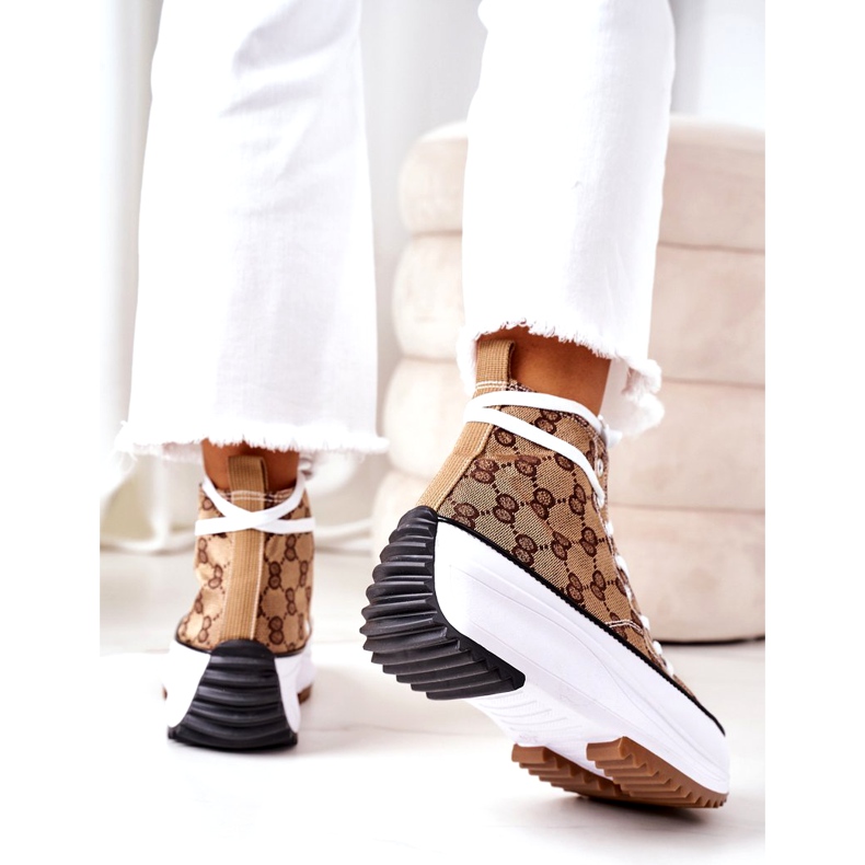 FJ1 Zapatillas registradas en la plataforma Electric Love Brown blanco marrón 2