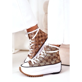 FJ1 Zapatillas registradas en la plataforma Electric Love Brown blanco marrón 5