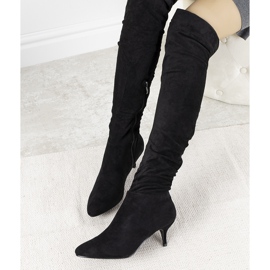 Botas negras hasta el muslo de Delia negro 1