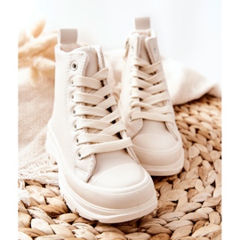 FR1 Zapatillas Cálidas Infantiles Piel Beige Claro Bomi 3