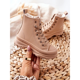 FR1 Zapatillas Cálidas Infantiles Piel Beige Bomi 4